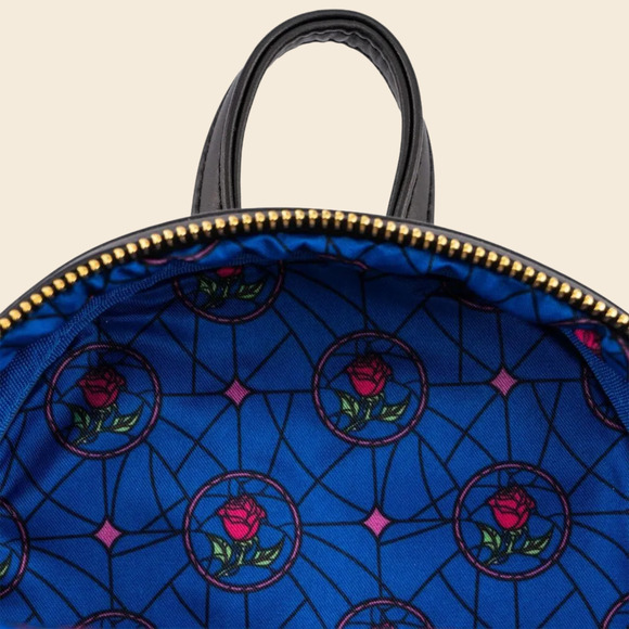 LOUNGEFLY Disney Parks Mini Backpack Castle Series Beauty & the Beast Belle NWT - Picture 9 of 16